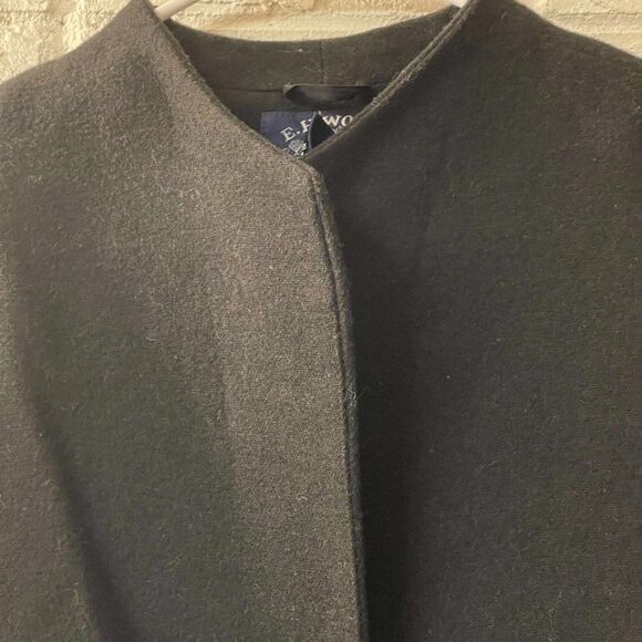 Vintage E.H. Woods Vintage Size 14 Black Wool Blend Blazer Jacket Plus Size - Picture 2 of 10